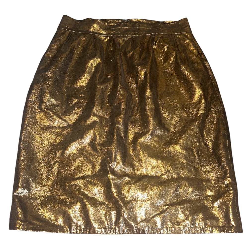 Fendi Gold Metallic Skirt size 46 US 10
